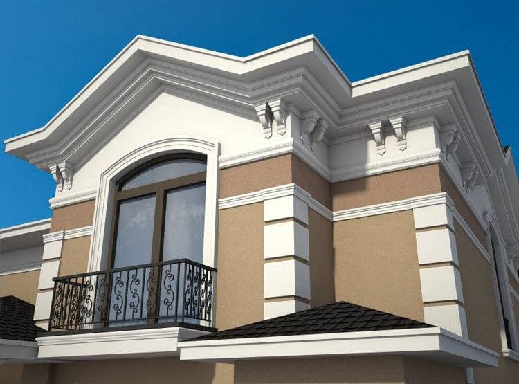 Фасадный декор из пенополистирола в дизайне фасадов частных домовладений