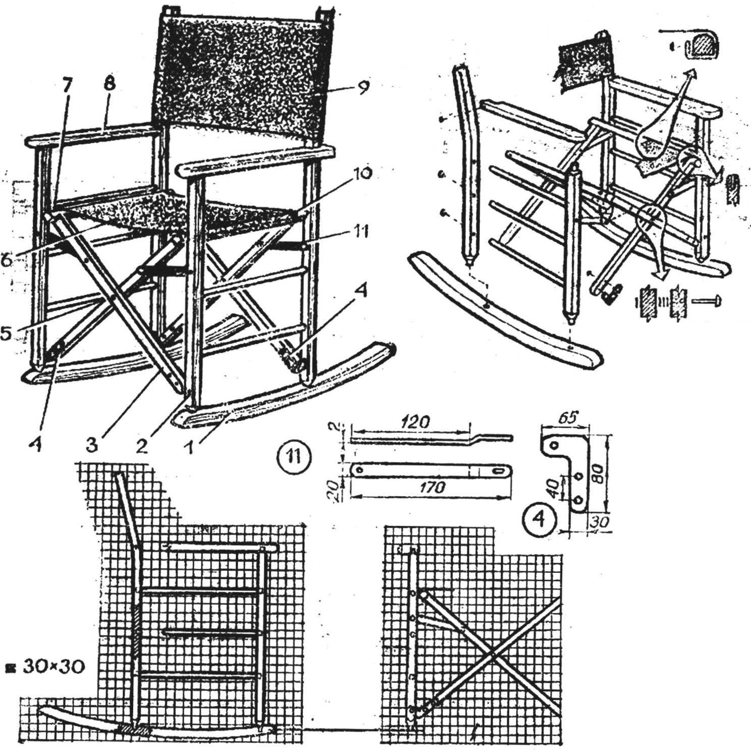 Кресло качалка: чертежи своими руками, изготовление деталей