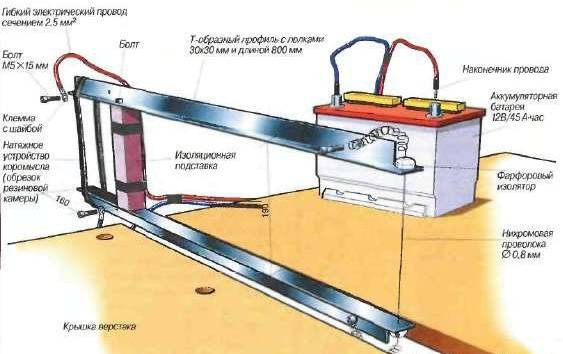 Самодельный станок для резки пенопласта – электрическая схема