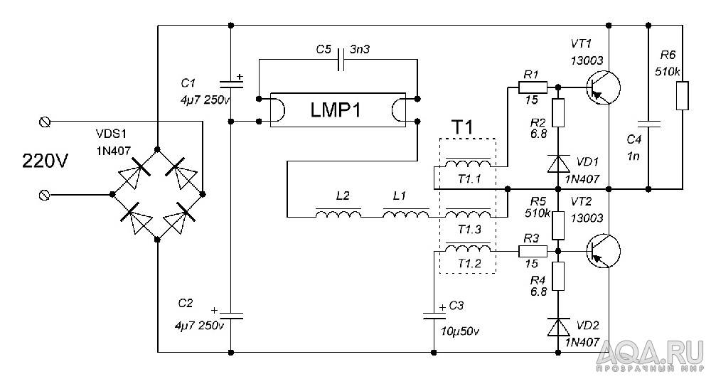 Электронный балласт etl 418d схема