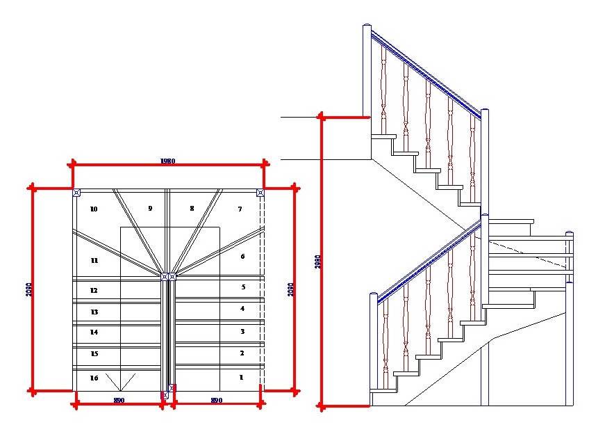 Забежная деревянная лестница – компактная и красивая конструкция у вас дома