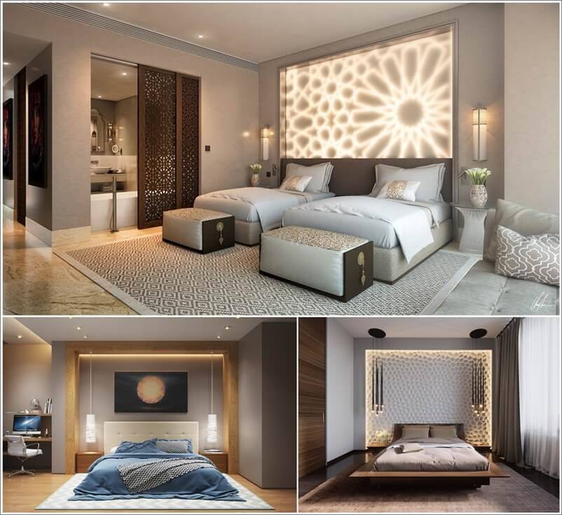 Освещение в интерьере спальни, варианты для мансардной, маленькой и большой комнаты, дизайн и примеры точечного освещения