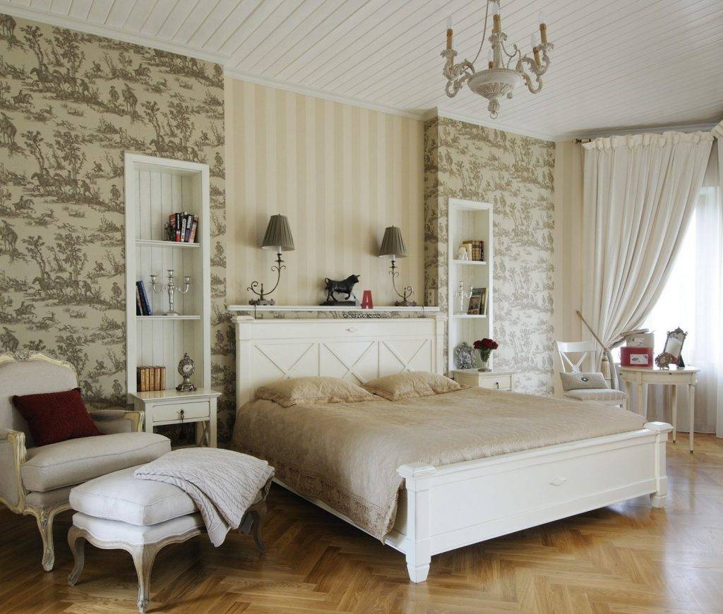 Рекомендации по подбору обоев в стиле прованс для спальни, фото