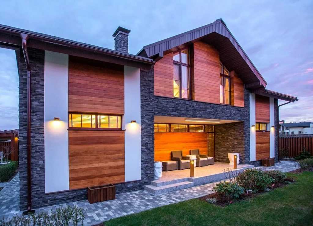 Как сделать фасад дома комбинированный из штукатурки и дерева