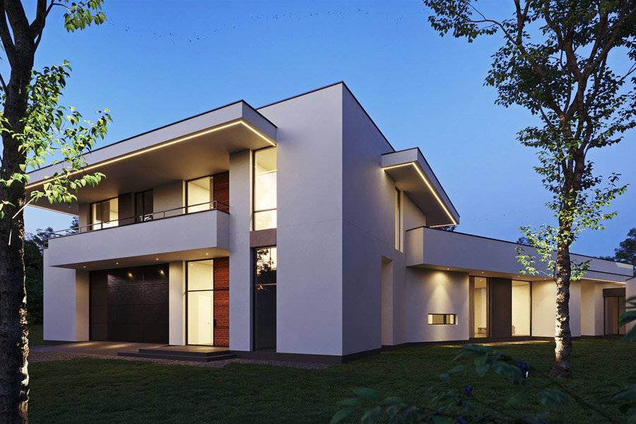 Дизайн фасада дома — эффектная отделка с помощью штукатурки и покраски - уютный дом