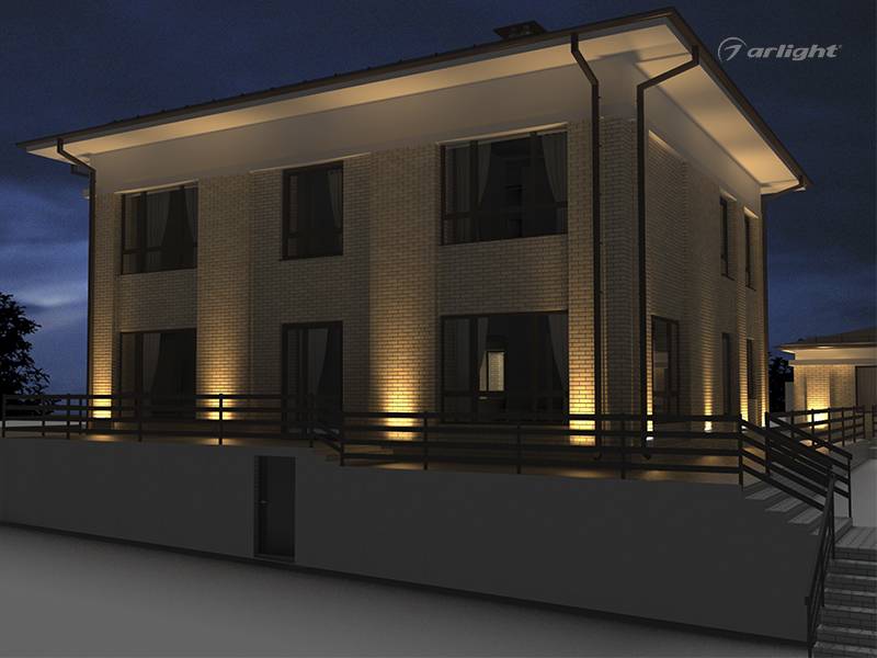 Освещение фасада частного дома: основные виды и приемы подсветки