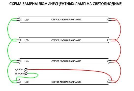 Схема подключения люминесцентных ламп с дросселем, с электромагнитным балластом, а также ламп с перегоревшими нитями нагрева плюс полезные советы