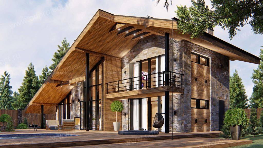 Комбинированные дома в стиле шале: архитектурные особенности и проекты жилищ
