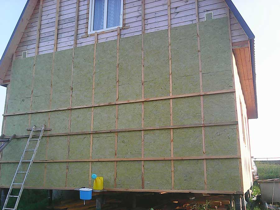 Утепление дома снаружи минватой под сайдинг: отделка стен фасада кирпичного и бревенчатого дома минеральной ватой