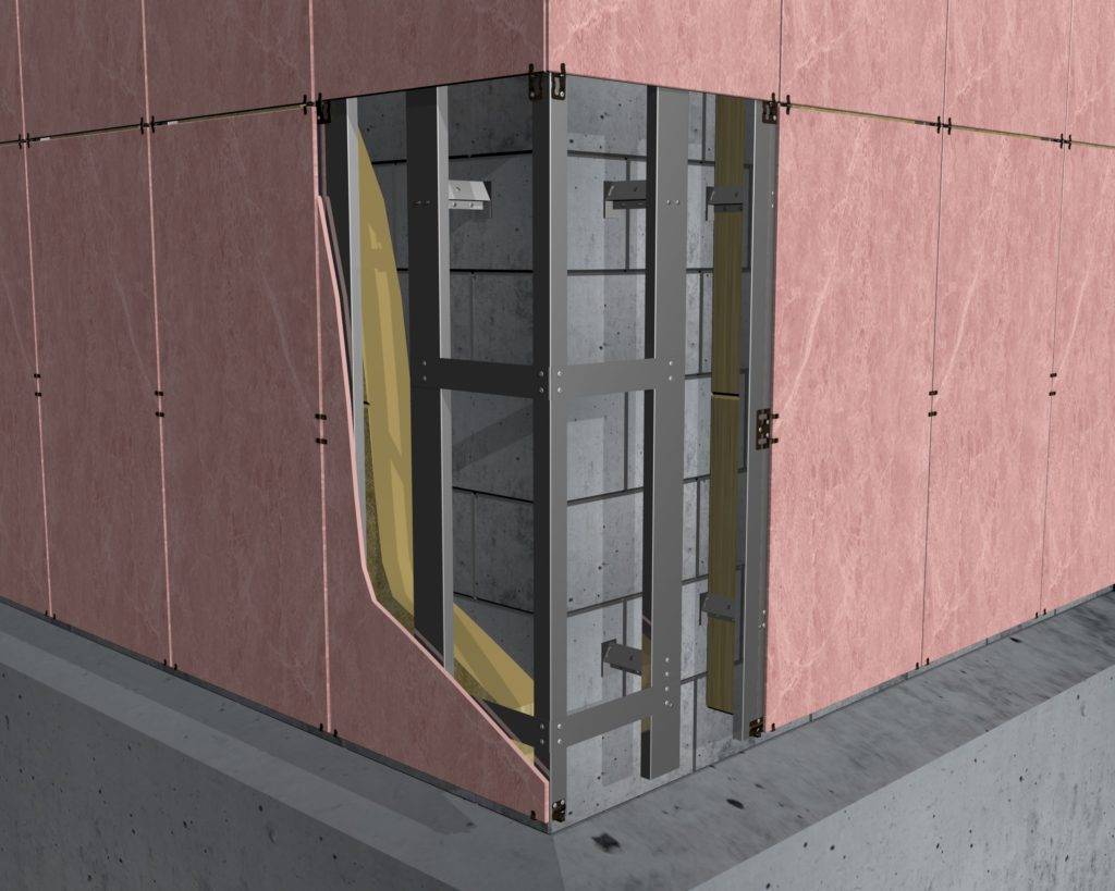 Вентилируемые фасады из керамогранита, поэтапная технология монтажа