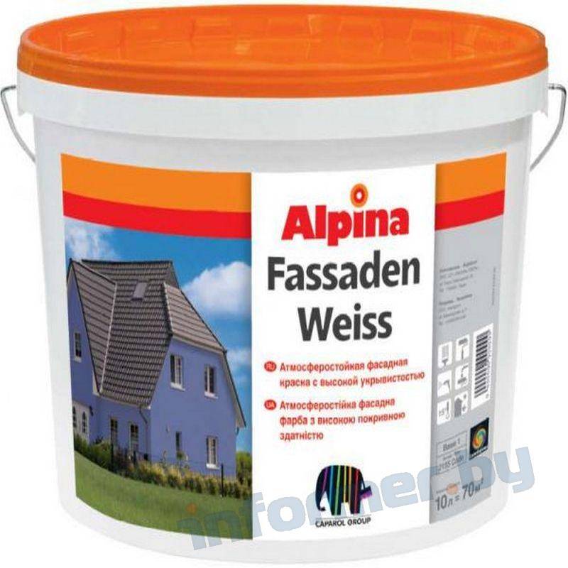 Краска фасадная альпина: расчет расхода, технические характеристики, палитра и технология отделки фасада
