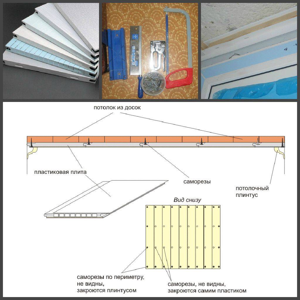 Схема монтажа потолка ПВХ