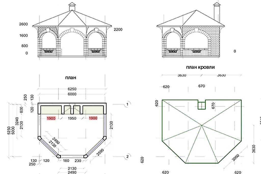 Беседка двг план