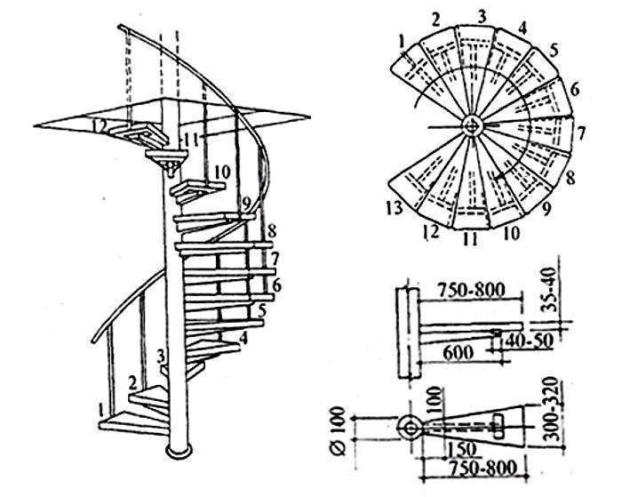 Деревянные винтовые лестницы: инструкция по расчету и монтажу своими руками (фото и видео)