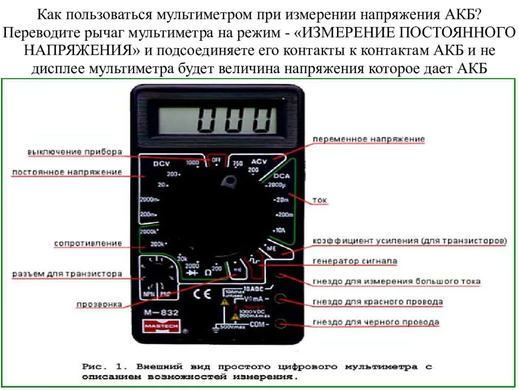 Мультиметр dt830b инструкция по применению