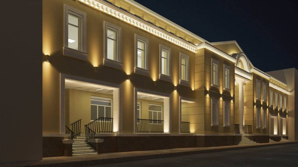 Современное фасадное освещение дома: 120 фото современных проектов, принципы размещения светильников и способы реализации светодизайна