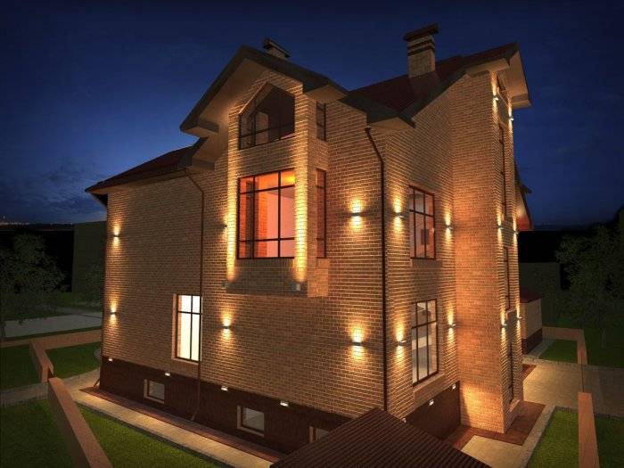 Современное фасадное освещение дома: 120 фото современных проектов, принципы размещения светильников и способы реализации светодизайна