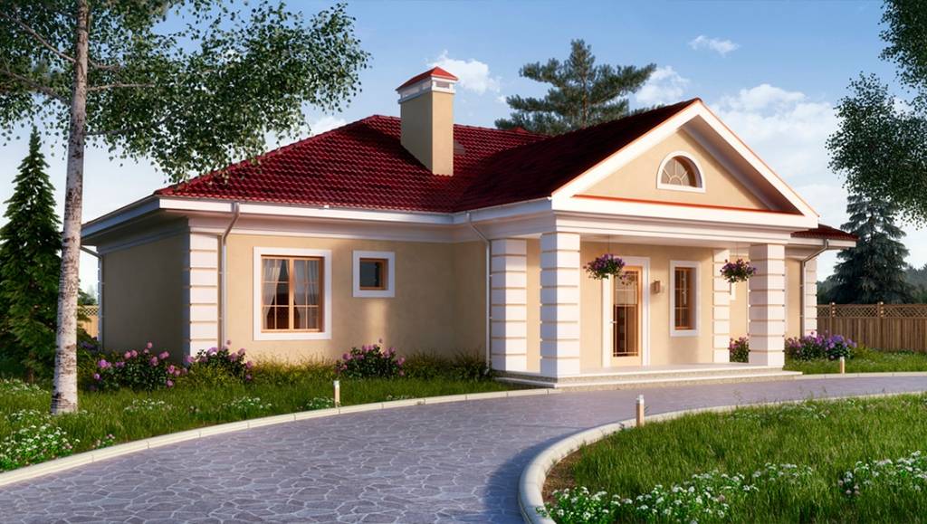 Фасады одноэтажных домов и их современные варианты на фото