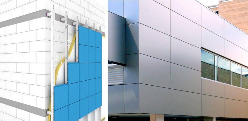 Монтаж вентилируемых фасадов из алюминиевых композитных панелей