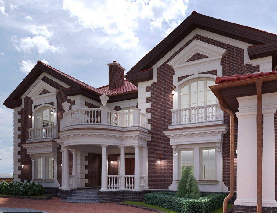 Фасад частного дома в классическом стиле: 100 вариантов на фото