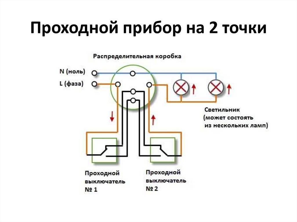 Распайка проходного выключателя с 2х мест