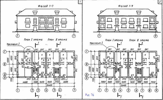 Чертеж дома — фасад и план этажей