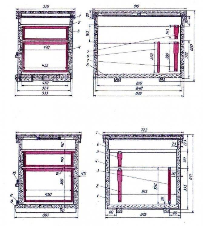 ✅ улей на 16 рамок: чертежи и размеры, технология изготовления своими руками, использование - tehnoyug.com