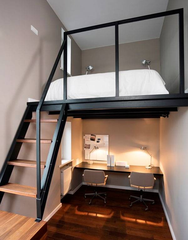 Второй этаж в однокомнатной квартире или спальня на антресоли: особенности сопутствующих работ