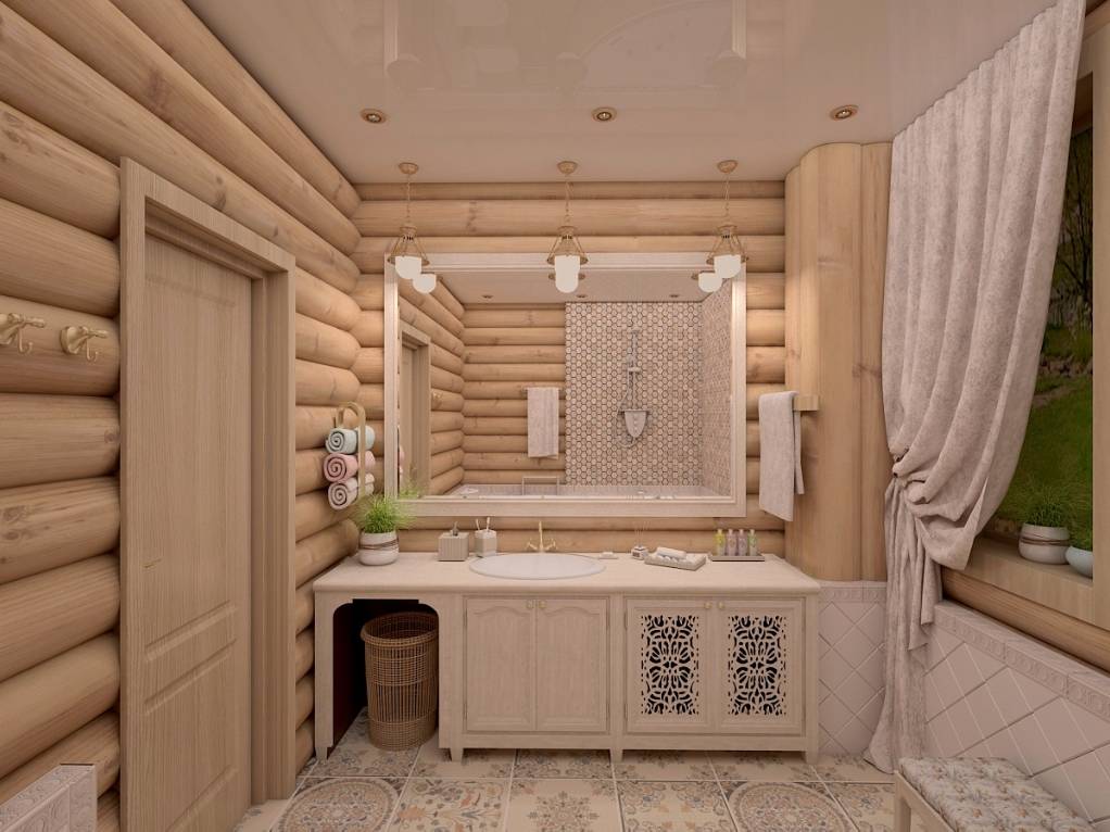 Ванная комната в деревянном доме – как сделать, чем отделать? (видео)
