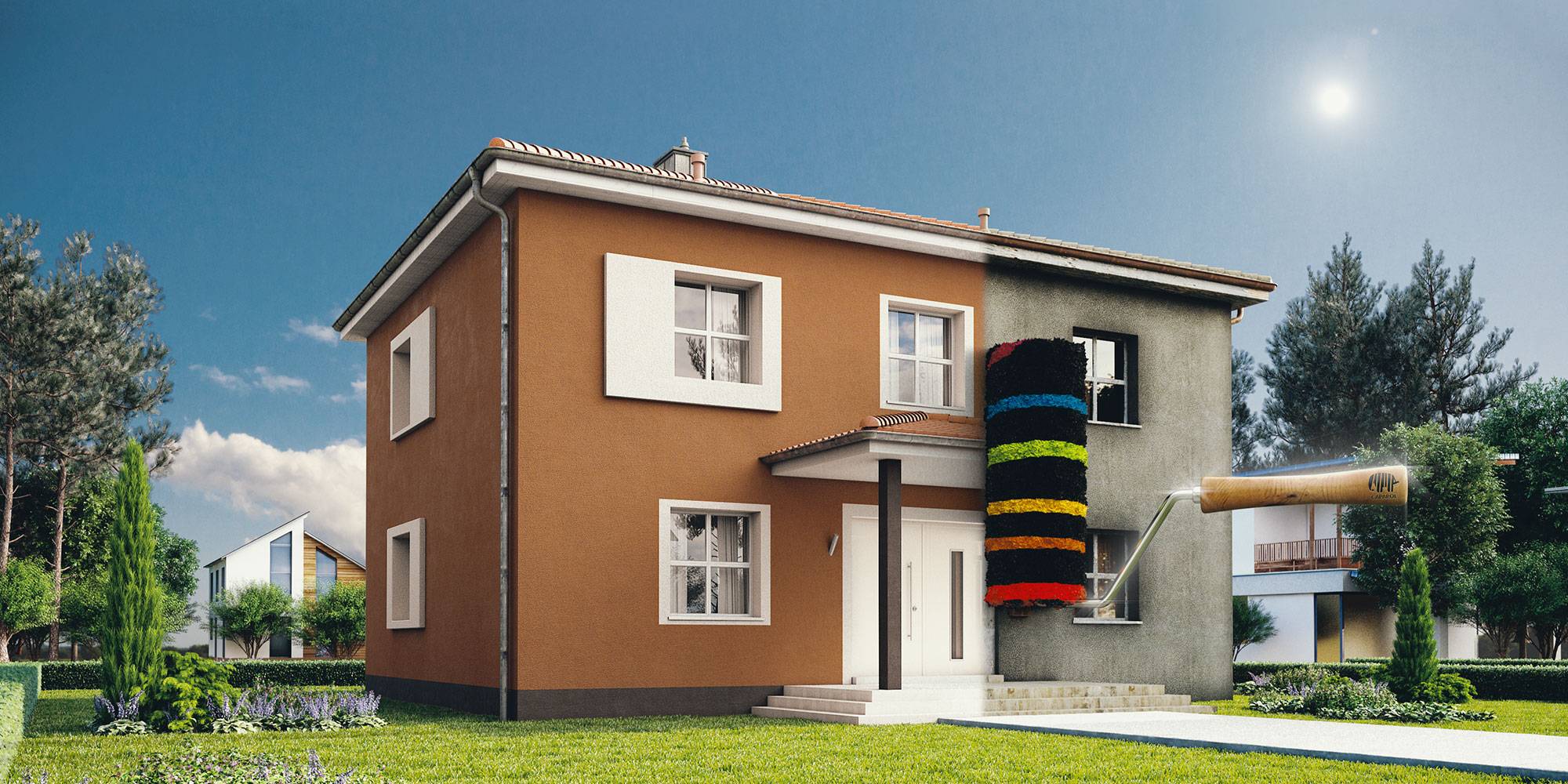 Какой краской покрасить фасад дома оштукатуренного?